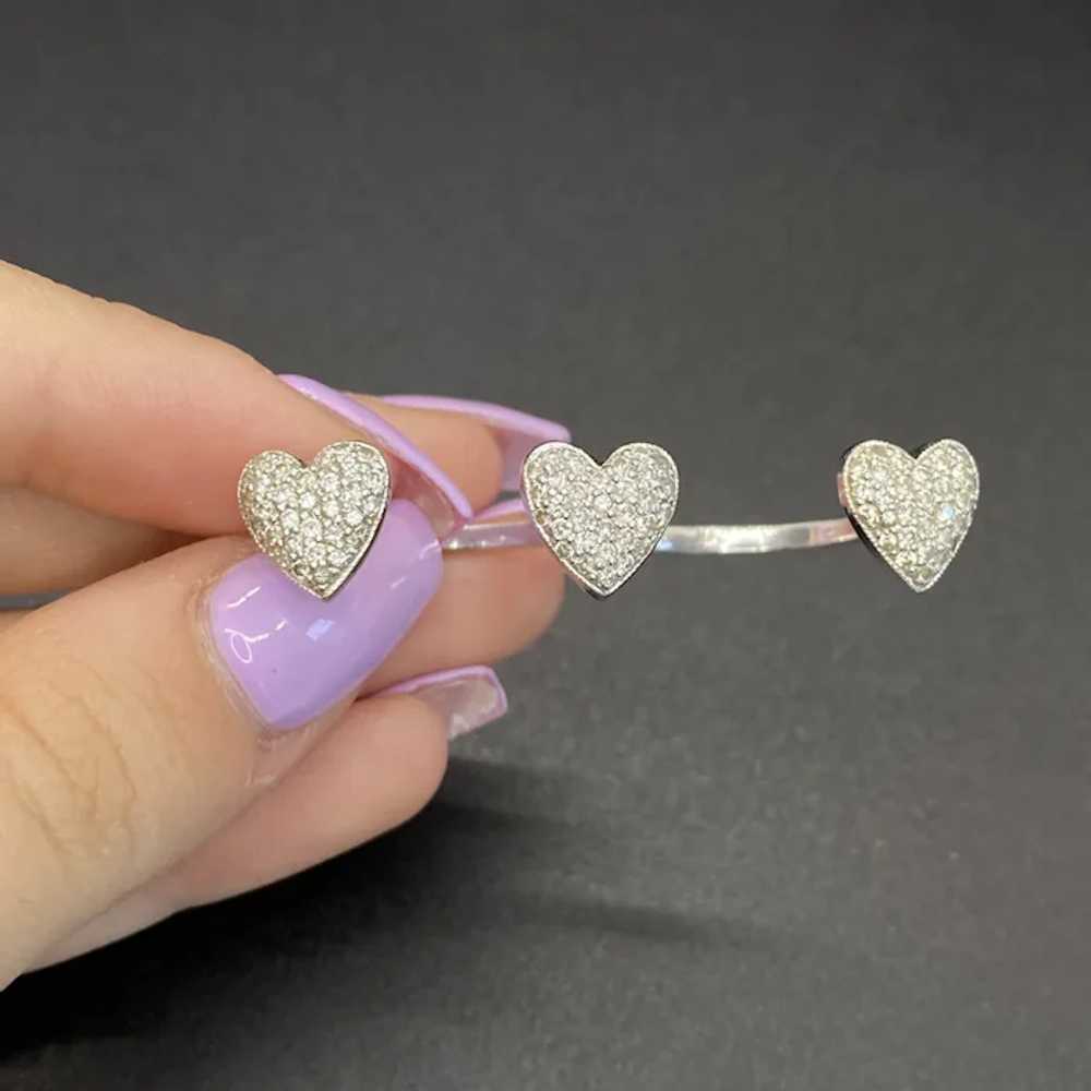 14k 0.88 CTW Diamond Heart Two Finger Ring - image 5