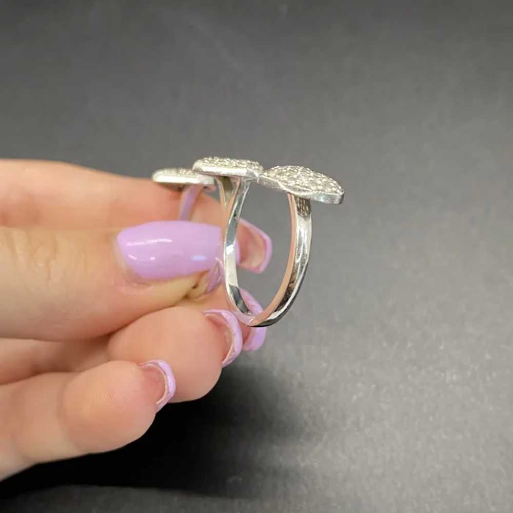 14k 0.88 CTW Diamond Heart Two Finger Ring - image 6