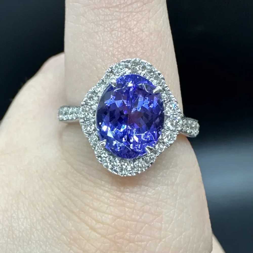 9k Kallati 2.9 CT Tanzanite Diamond Ring - image 10