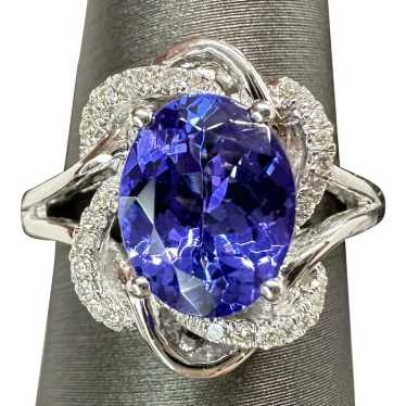 Kallati 9k 2.5 CT Tanzanite Diamond Ring