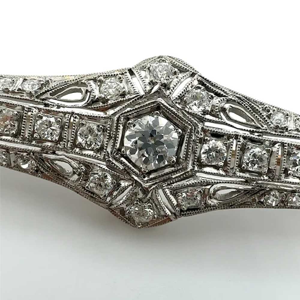 Art Deco 1.36 CTW Diamond Platinum 14k Filigree B… - image 3