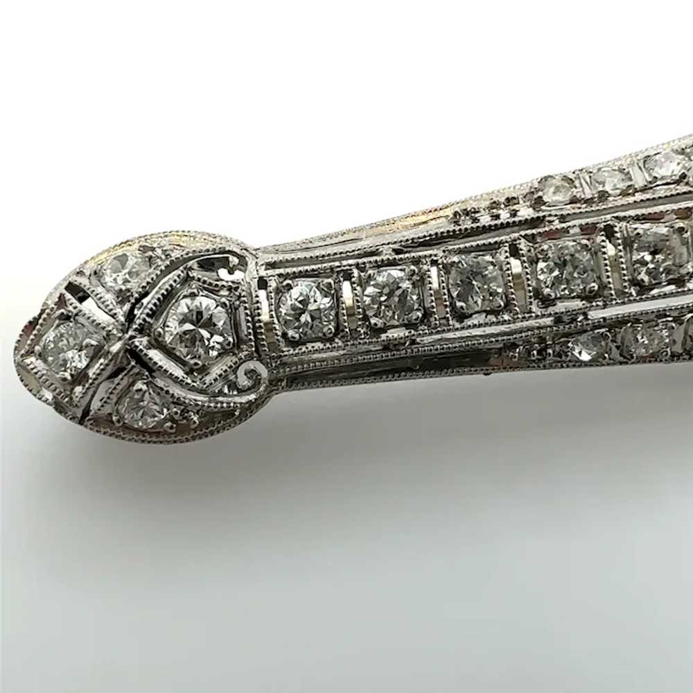 Art Deco 1.36 CTW Diamond Platinum 14k Filigree B… - image 4