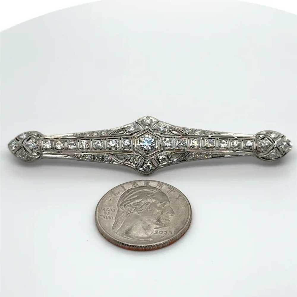 Art Deco 1.36 CTW Diamond Platinum 14k Filigree B… - image 7