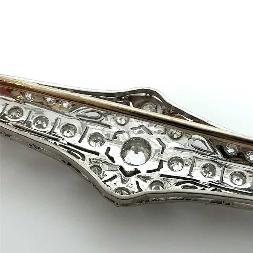 Art Deco 1.36 CTW Diamond Platinum 14k Filigree B… - image 9