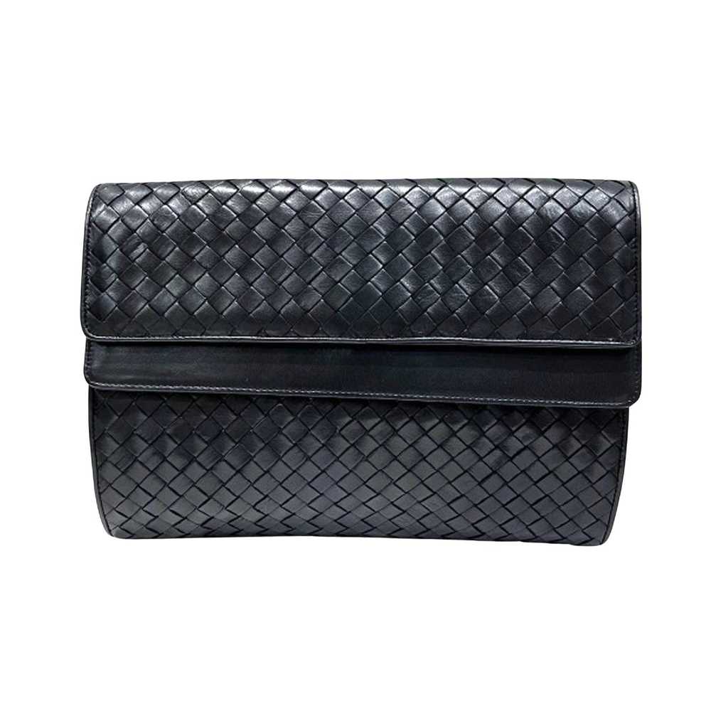 Bottega Veneta Intrecciato Black Leather Clutch B… - image 1