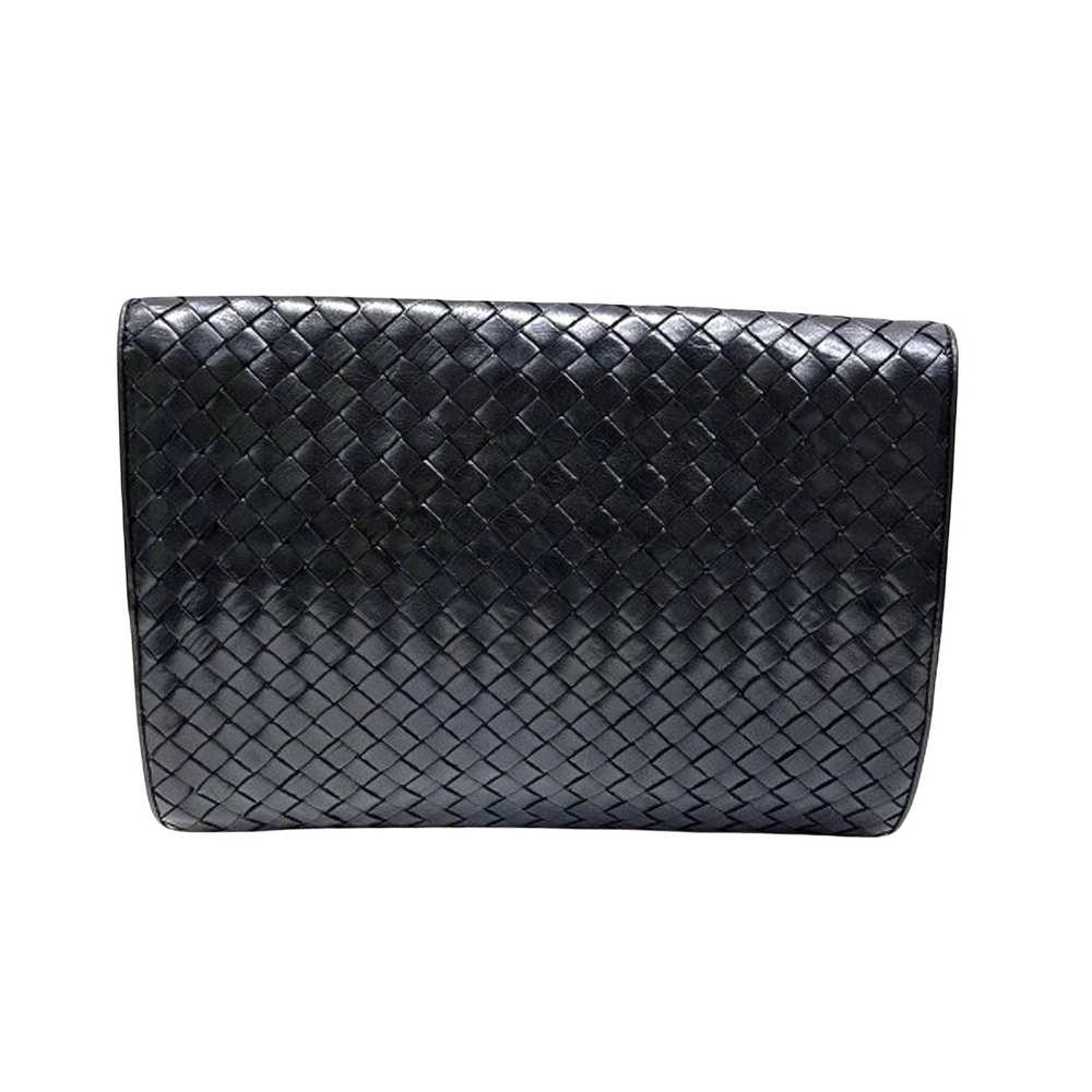 Bottega Veneta Intrecciato Black Leather Clutch B… - image 2