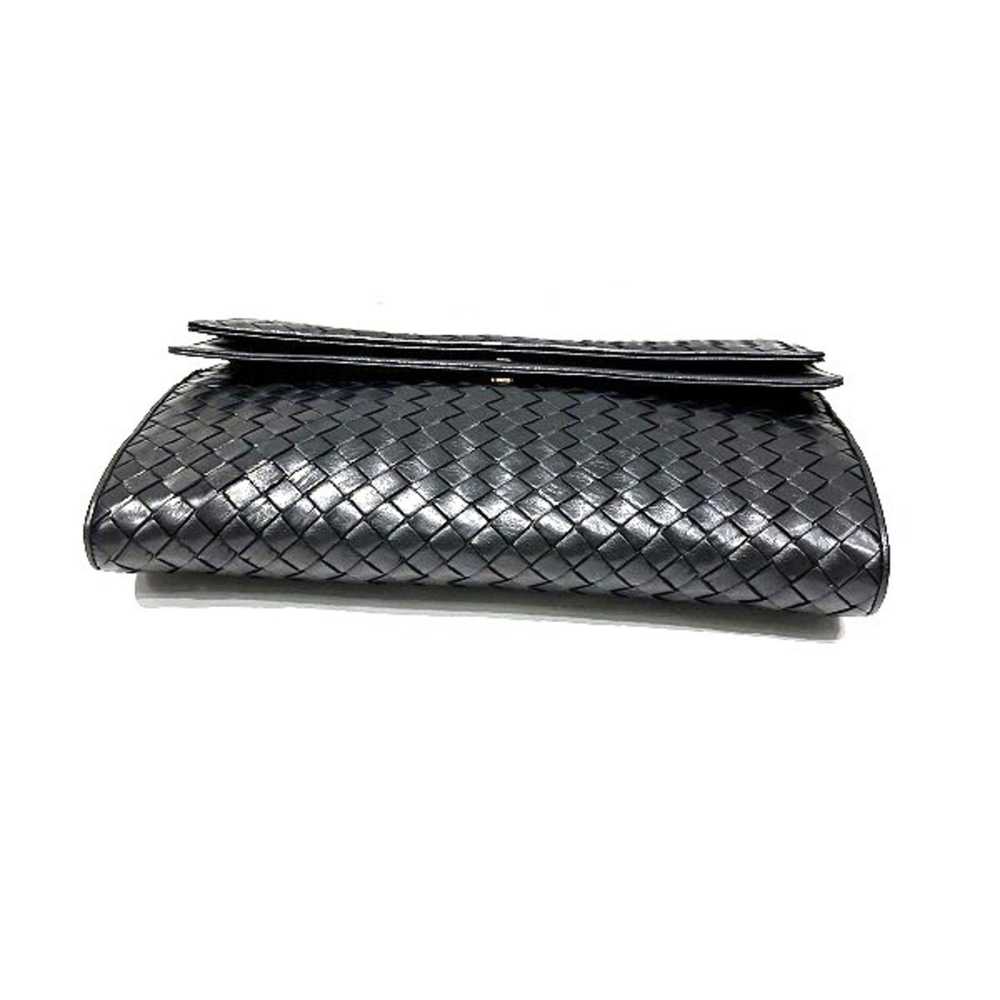 Bottega Veneta Intrecciato Black Leather Clutch B… - image 3