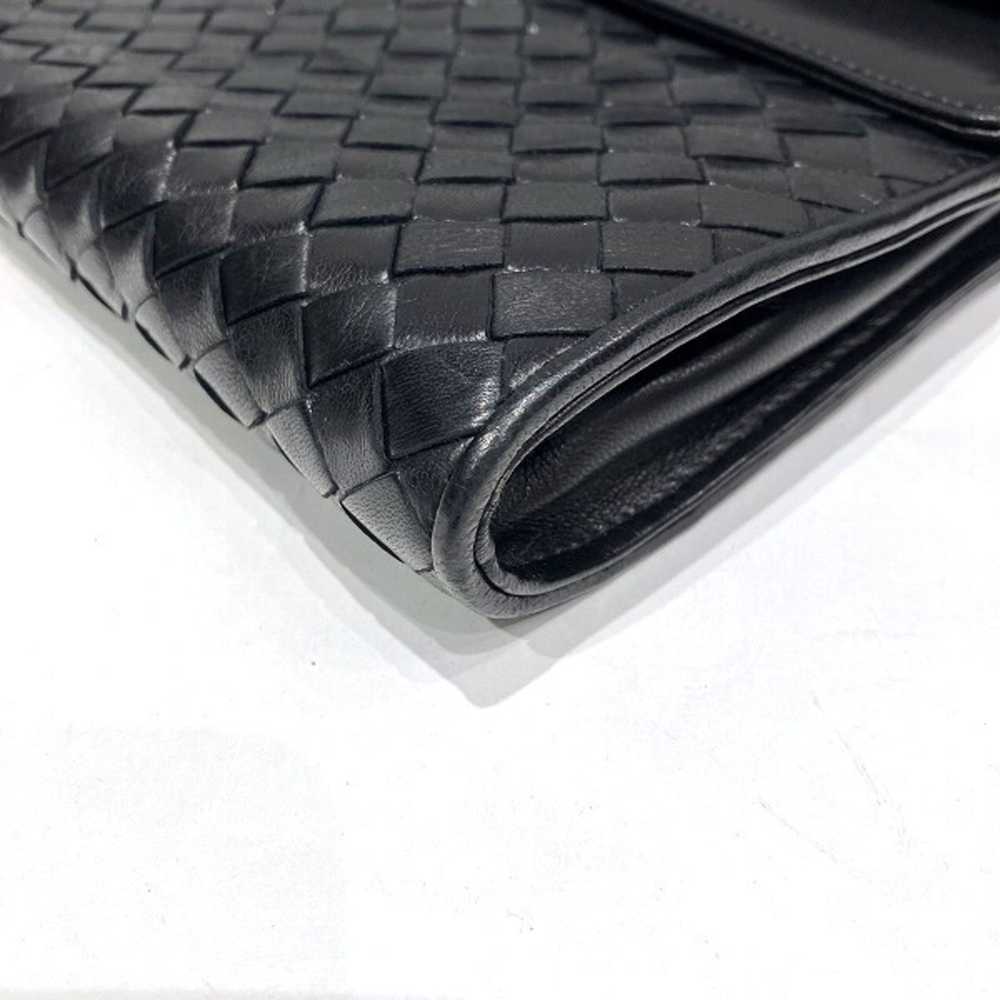 Bottega Veneta Intrecciato Black Leather Clutch B… - image 7