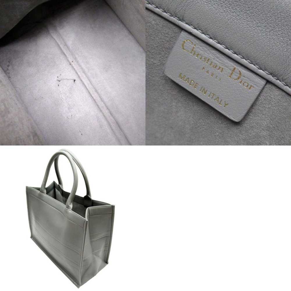 Dior Book Tote Grey Leather Tote Bag (Pre-Owned) - image 2