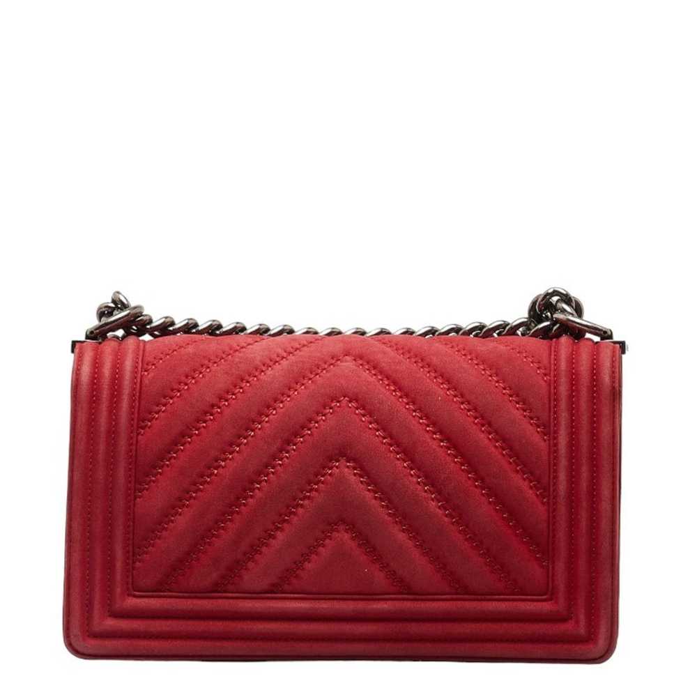 Chanel Boy Red Suede Shopper Bag (Pre-Owned) - image 2