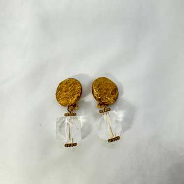 NBDN Nobrandedon VTG clunky lucite clip earrings - image 1