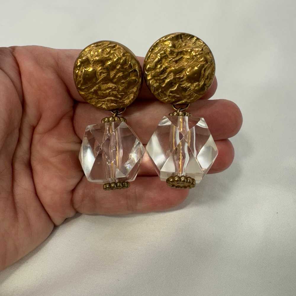 NBDN Nobrandedon VTG clunky lucite clip earrings - image 4