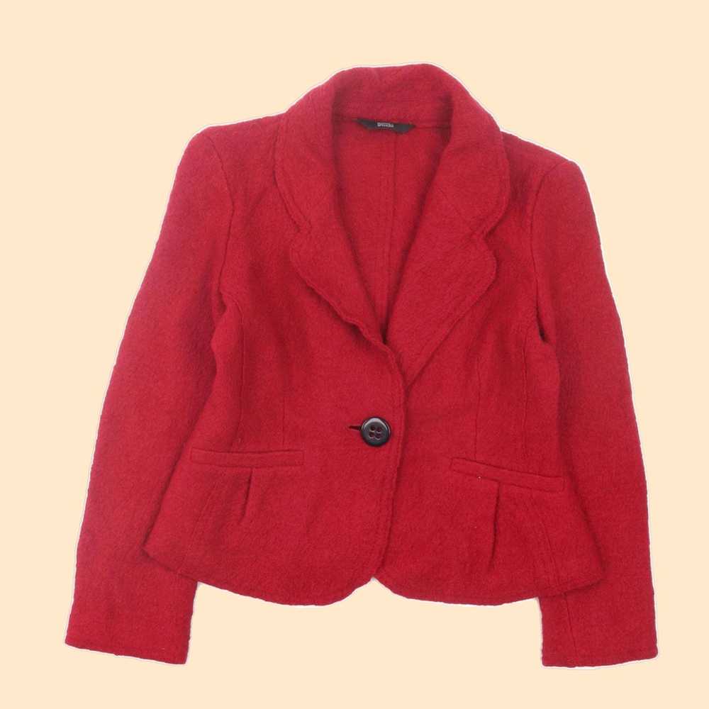 Vintage Women's Classic Red Blazer Jacket from Ma… - image 1