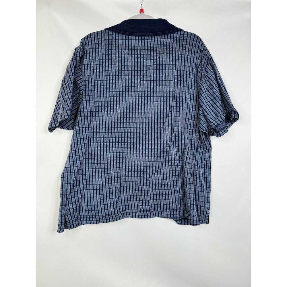 John Henry John Henry Mens Blue Windowpane Polo S… - image 3