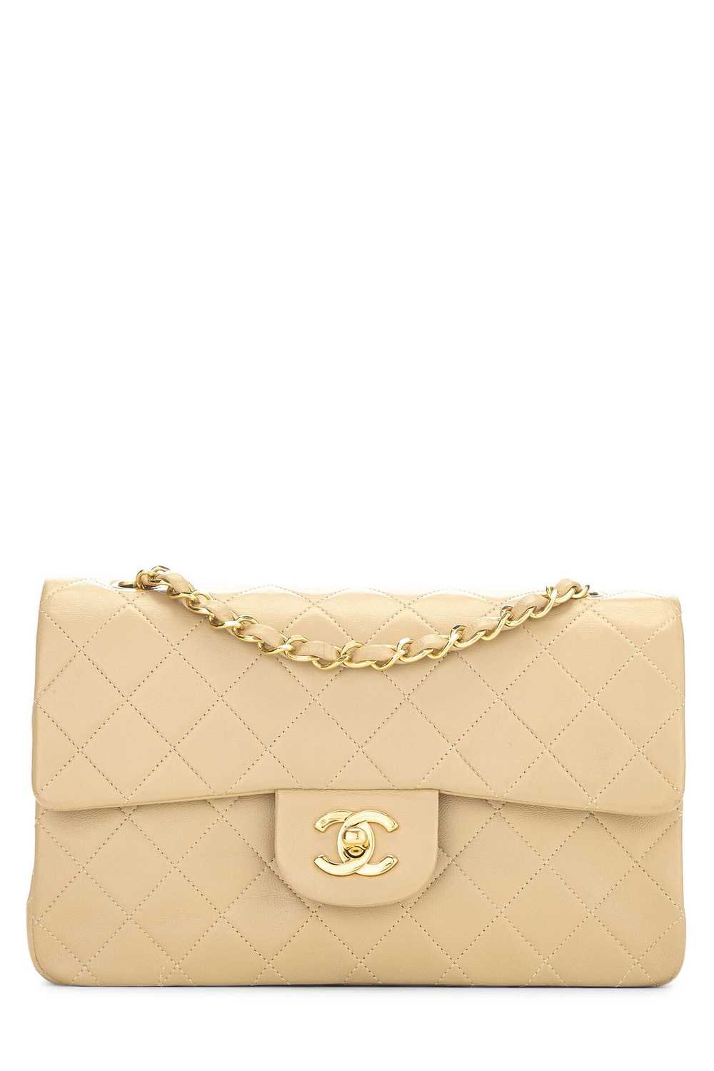 Beige Quilted Lambskin Classic Double Flap Small - image 1