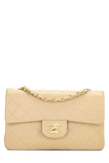 Beige Quilted Lambskin Classic Double Flap Small - image 1