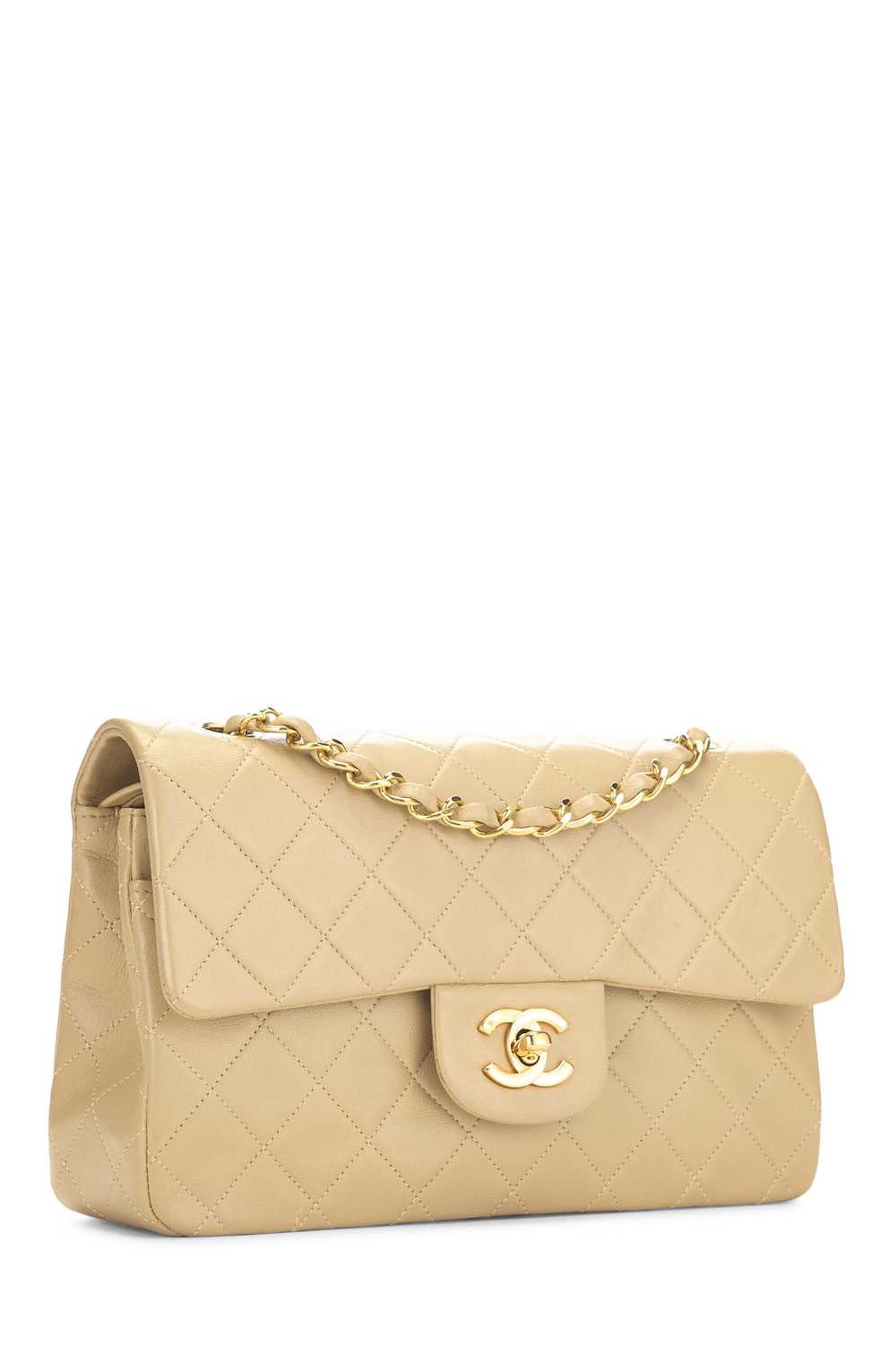 Beige Quilted Lambskin Classic Double Flap Small - image 2