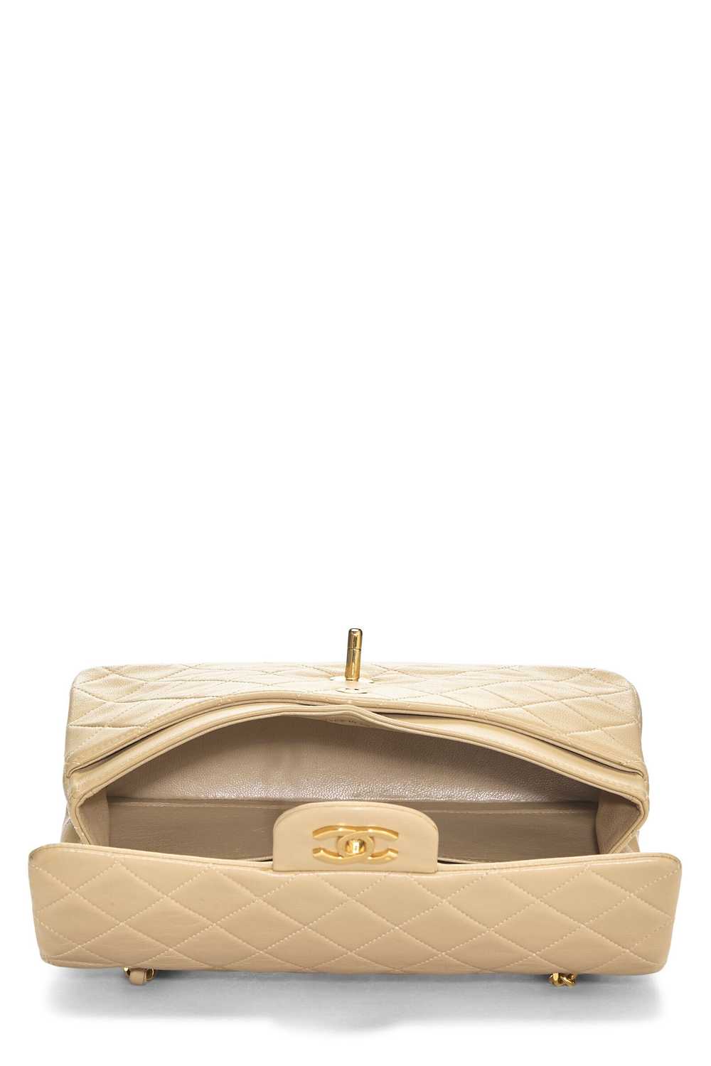 Beige Quilted Lambskin Classic Double Flap Small - image 6