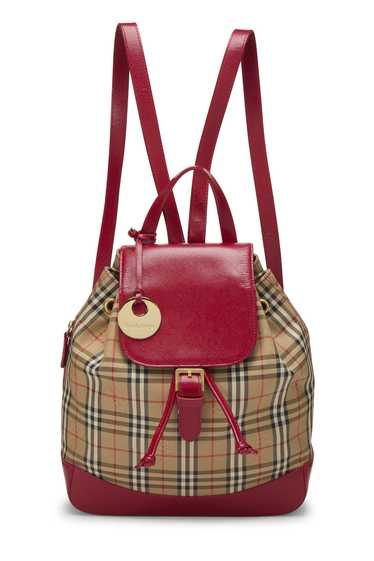 Red Haymarket Check Canvas Backpack