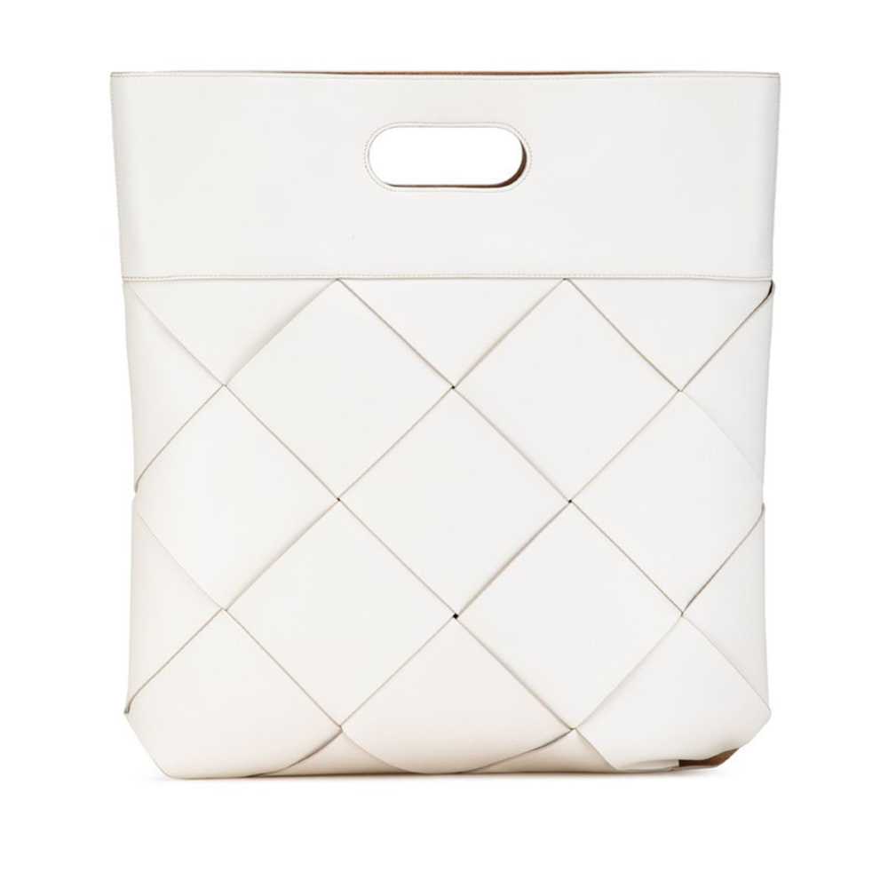 Bottega Veneta Intrecciato White Leather Handbag … - image 1