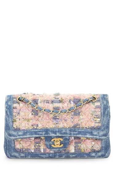 Pink Denim Classic Double Flap Medium