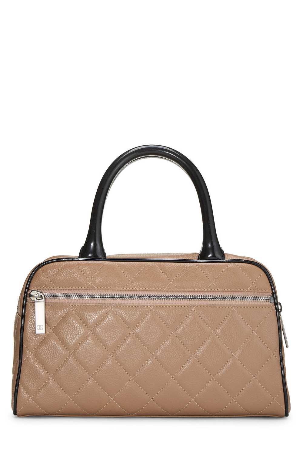 Beige Quilted Caviar Bowler Small - image 4