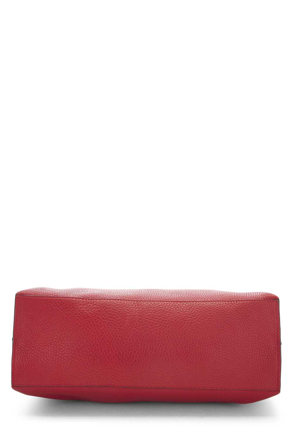 Red Leather Bamboo Daily Handbag - image 5