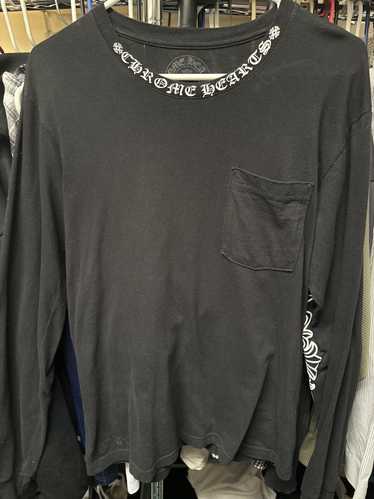 Chrome Hearts Triple Black Soft hotsell Blank Long Sleeve Pocket Plan Solid Size Large