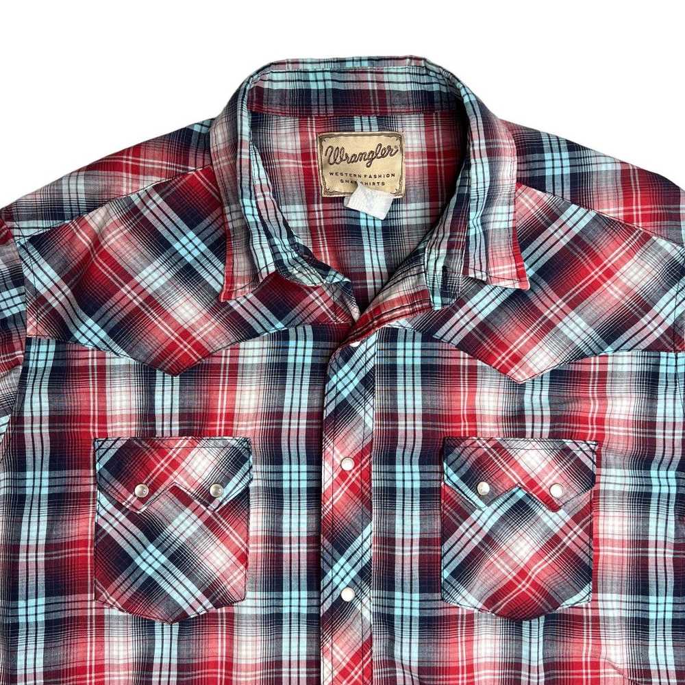 Wrangler Wrangler Patriotic Plaid Western Pearl S… - image 1