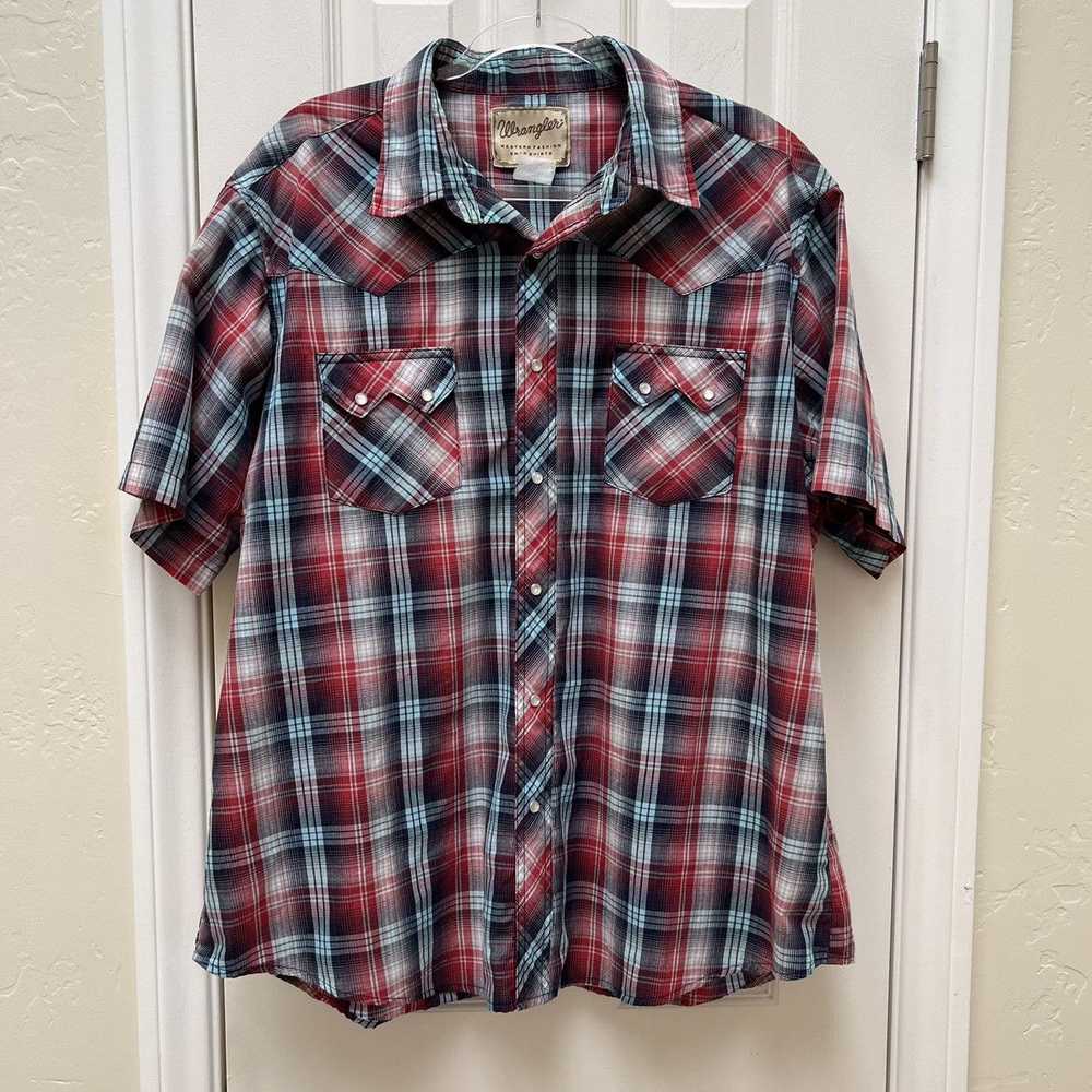 Wrangler Wrangler Patriotic Plaid Western Pearl S… - image 2