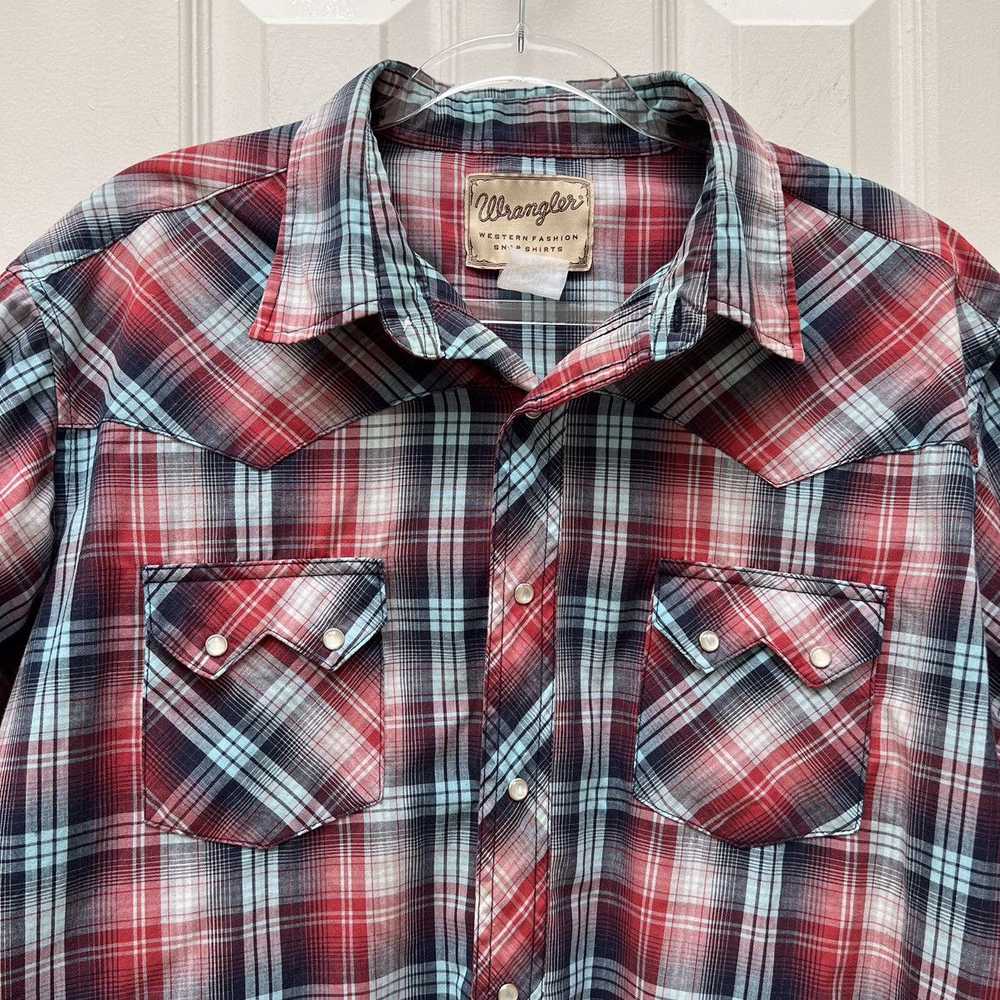 Wrangler Wrangler Patriotic Plaid Western Pearl S… - image 3