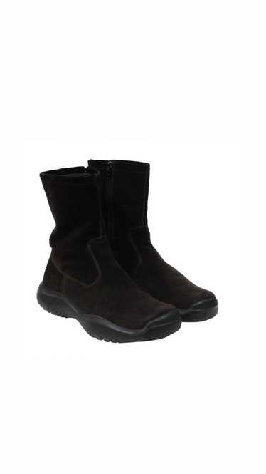 Prada AW99 Vintage Biker Boots Brown Suede Square 