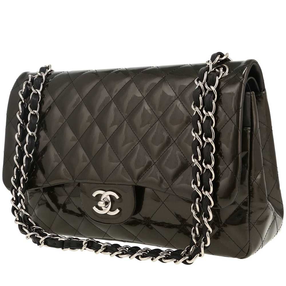 Chanel Timeless Jumbo shoulder bag in dark green … - image 1