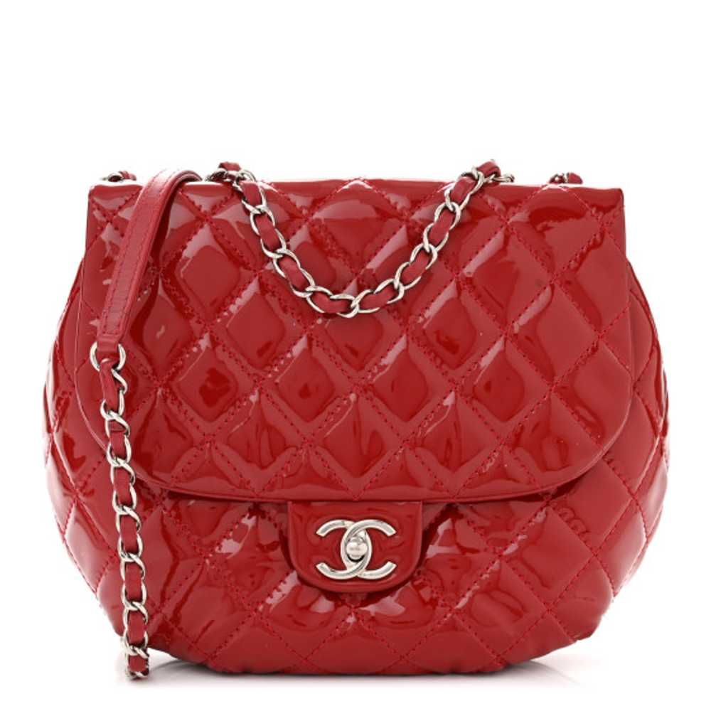 CHANEL Patent Calfskin Quilted Medium Bubble CC F… - image 1