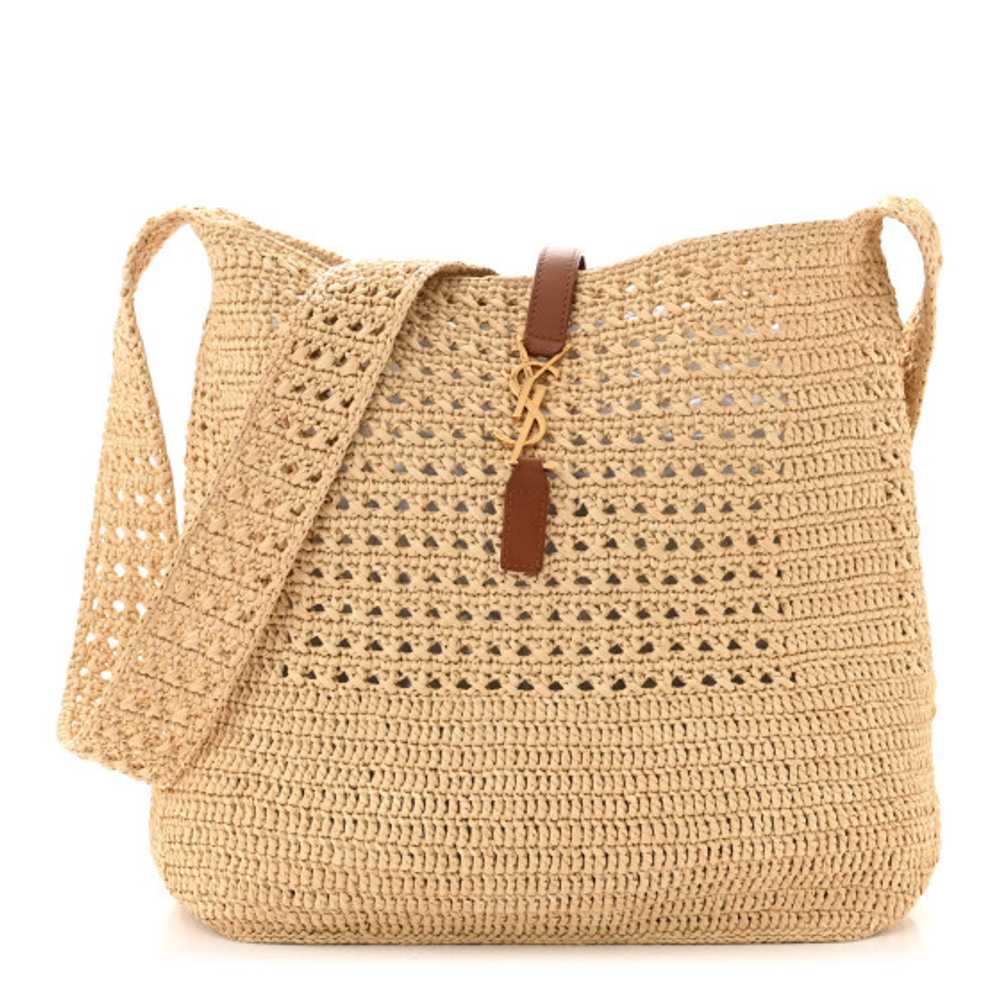 SAINT LAURENT Raffia Monogram Hobo Naturale - image 1