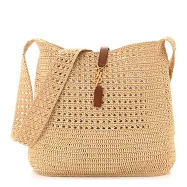 SAINT LAURENT Raffia Monogram Hobo Naturale - image 1