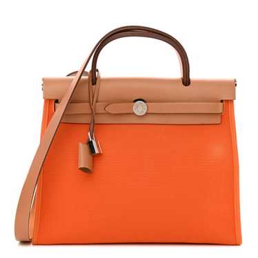 HERMES Vache Hunter Toile Herbag Zip 31 PM Orange