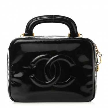 CHANEL Patent CC Vanity Cosmetic Case Black - image 1