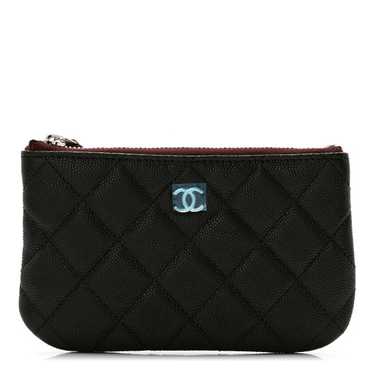 CHANEL Caviar Quilted Small Cosmetic Case Black