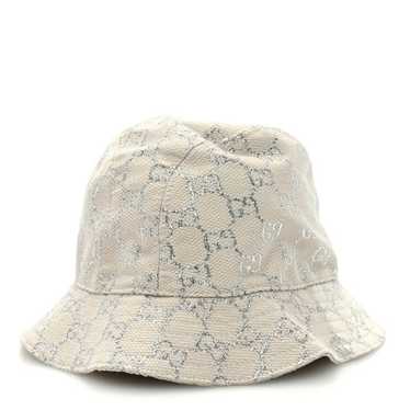 GUCCI Canvas Lame GG Monogram Bucket Hat M Silver - image 1