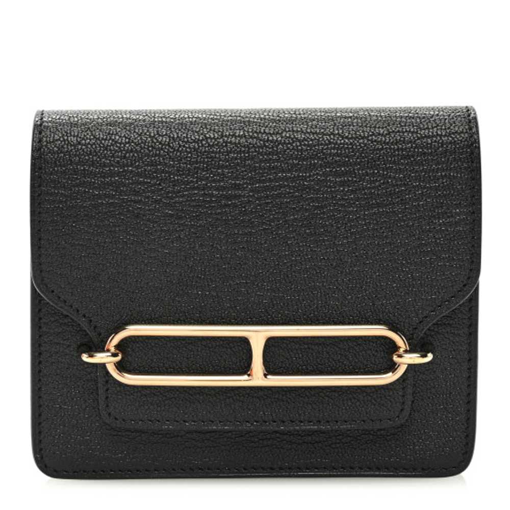 HERMES Chevre Mysore Roulis Slim Wallet Black - image 1