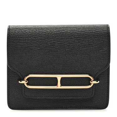 HERMES Chevre Mysore Roulis Slim Wallet Black - image 1