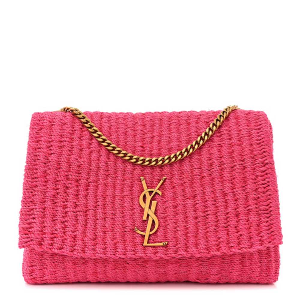 SAINT LAURENT Raffia Medium Monogram Kate Satchel… - image 1