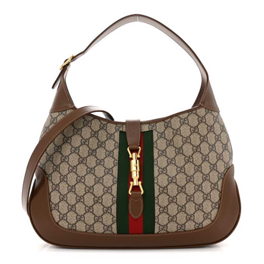 GUCCI GG Supreme Monogram Azalea Calfskin Web Med… - image 1