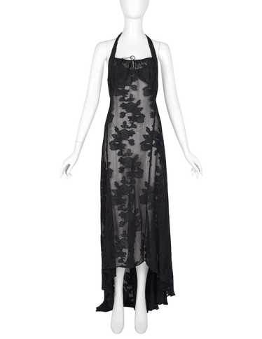 Martine Sitbon Vintage 1990s Sheer Black Floral Hi