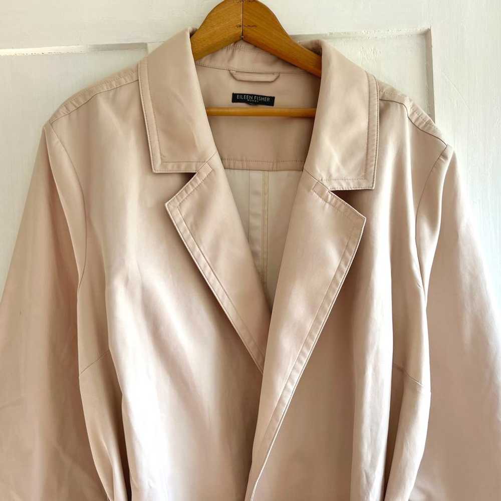 EILEEN FISHER Camel Colored Twill Trench Coat (1 … - image 2