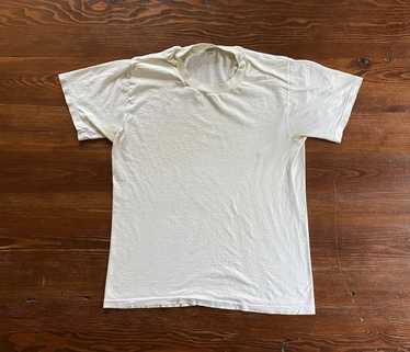 2000s Blank White Cotton Single store Stitch T-Shirt Jockey Distressed Minimal Undershirt