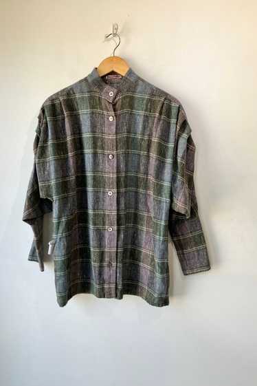 Vintage Issey Miyake Grey Plaid Shirt