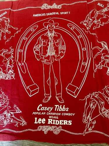 Vintage Lee Union Made Bandana Red 1950s Advertising