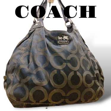 COACH Coach Shoulder Bag Op Art Satin Large Maggi… - image 1